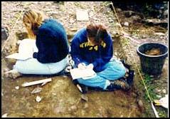 Jereann Lefever and Jenni Toedtemeier writing field notes.