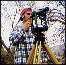 Chris Haavelaar using the transit.