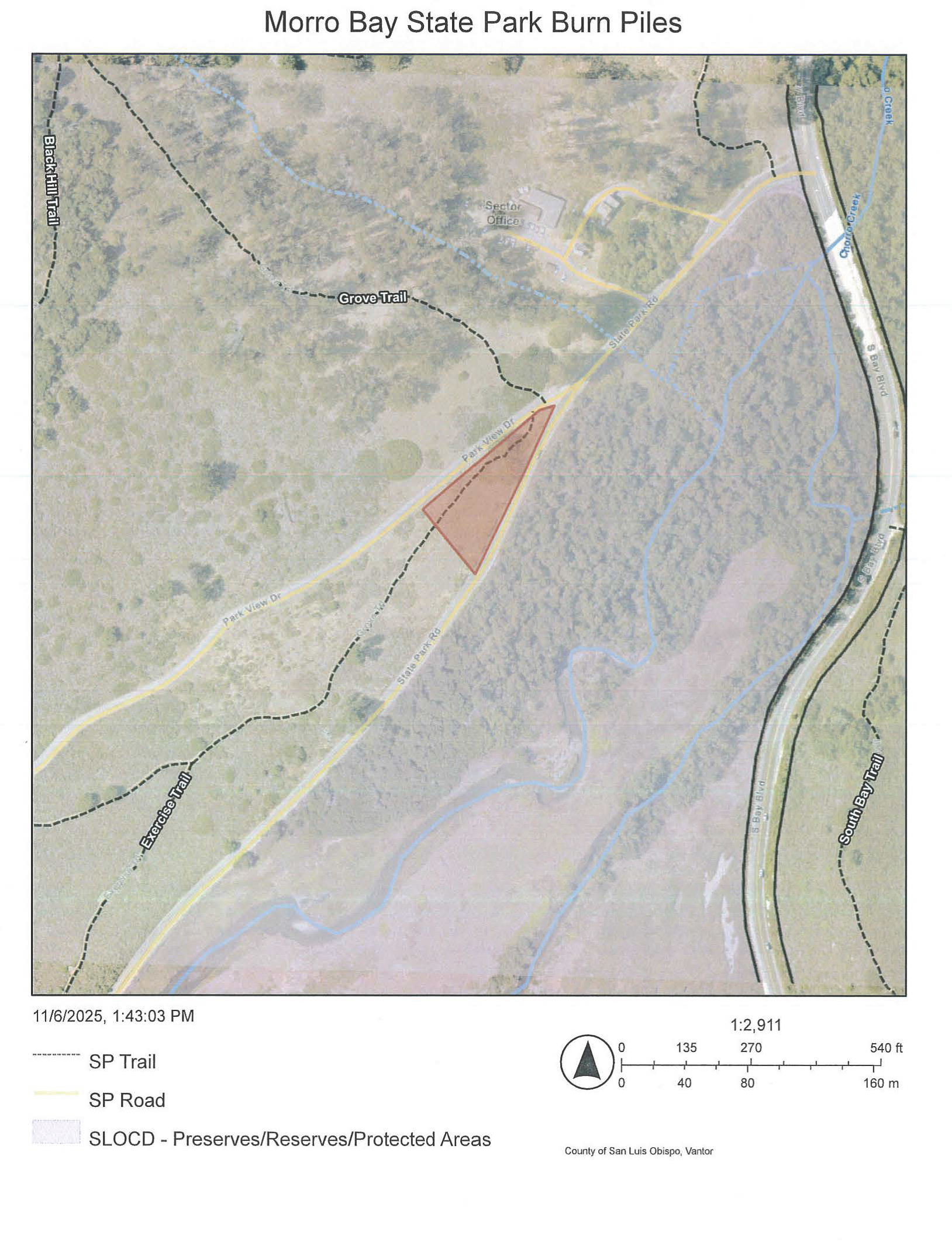 Morro Bay State Park Burn Piles - 11/6/2025