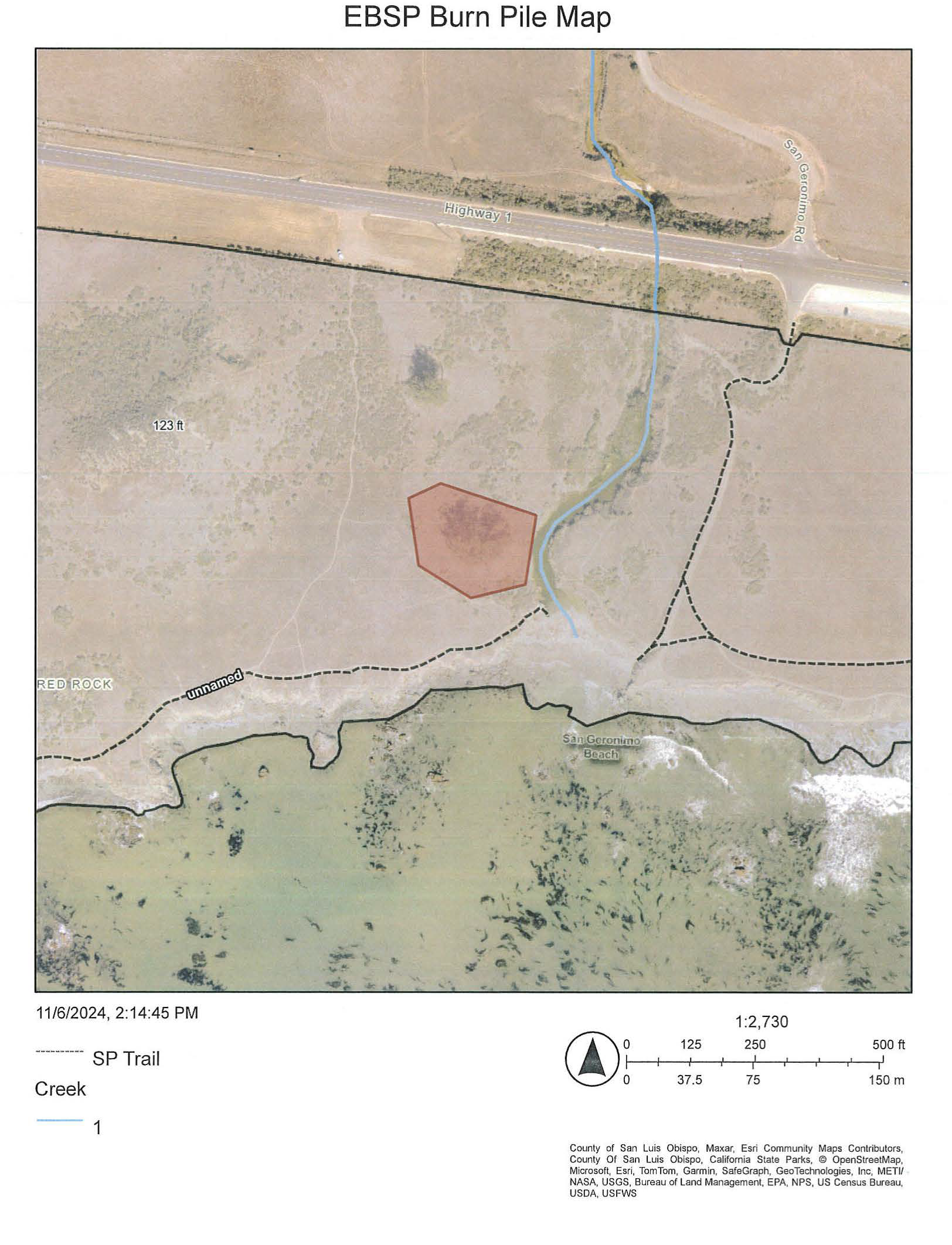 Morro EBSP Burn Pile Map - 11/6/2024