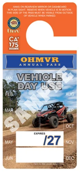 An OHV Vehicle Day Use Annual Pass An OHV Vehicle Day Use Annual Pass