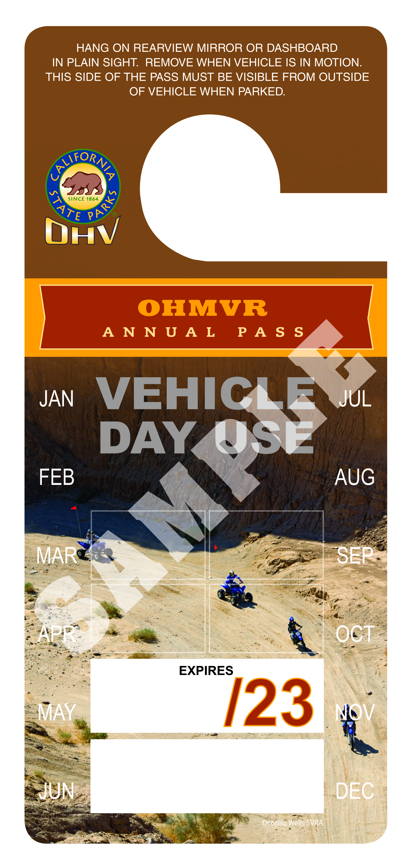 An OHV Vehicle Day Use Annual Pass