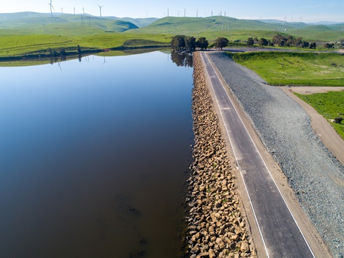 The dam at Bethany Reservoir