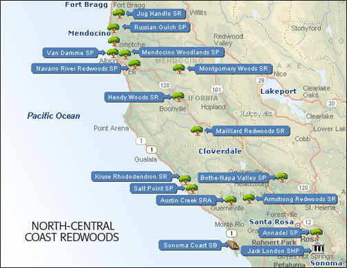 northern california coastline map