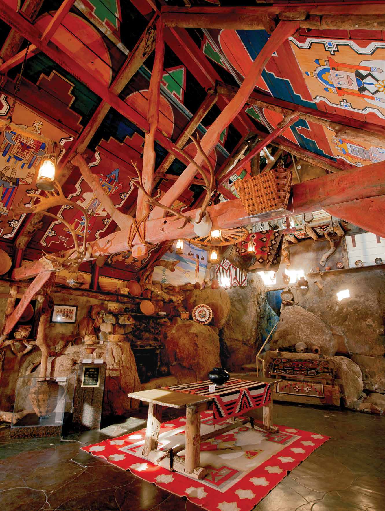 Inside of Antelope Valley Indian Museum building