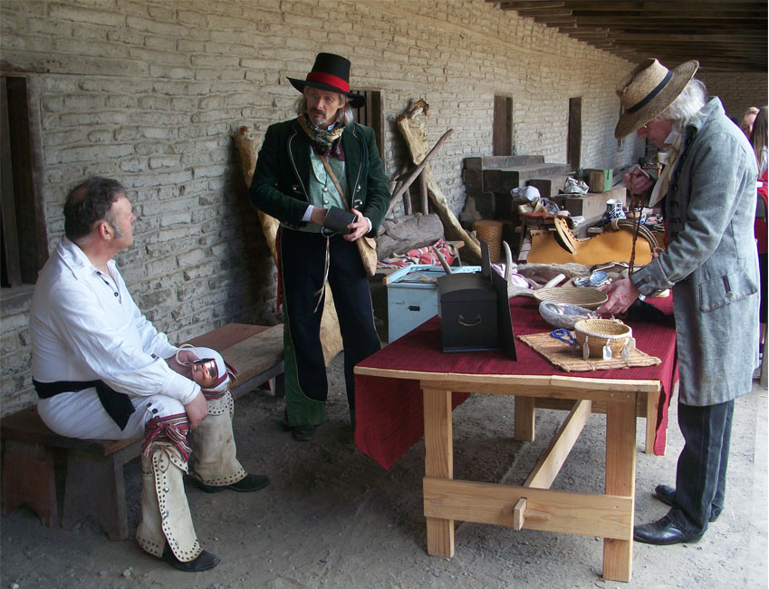 Docents dressed in period costumes