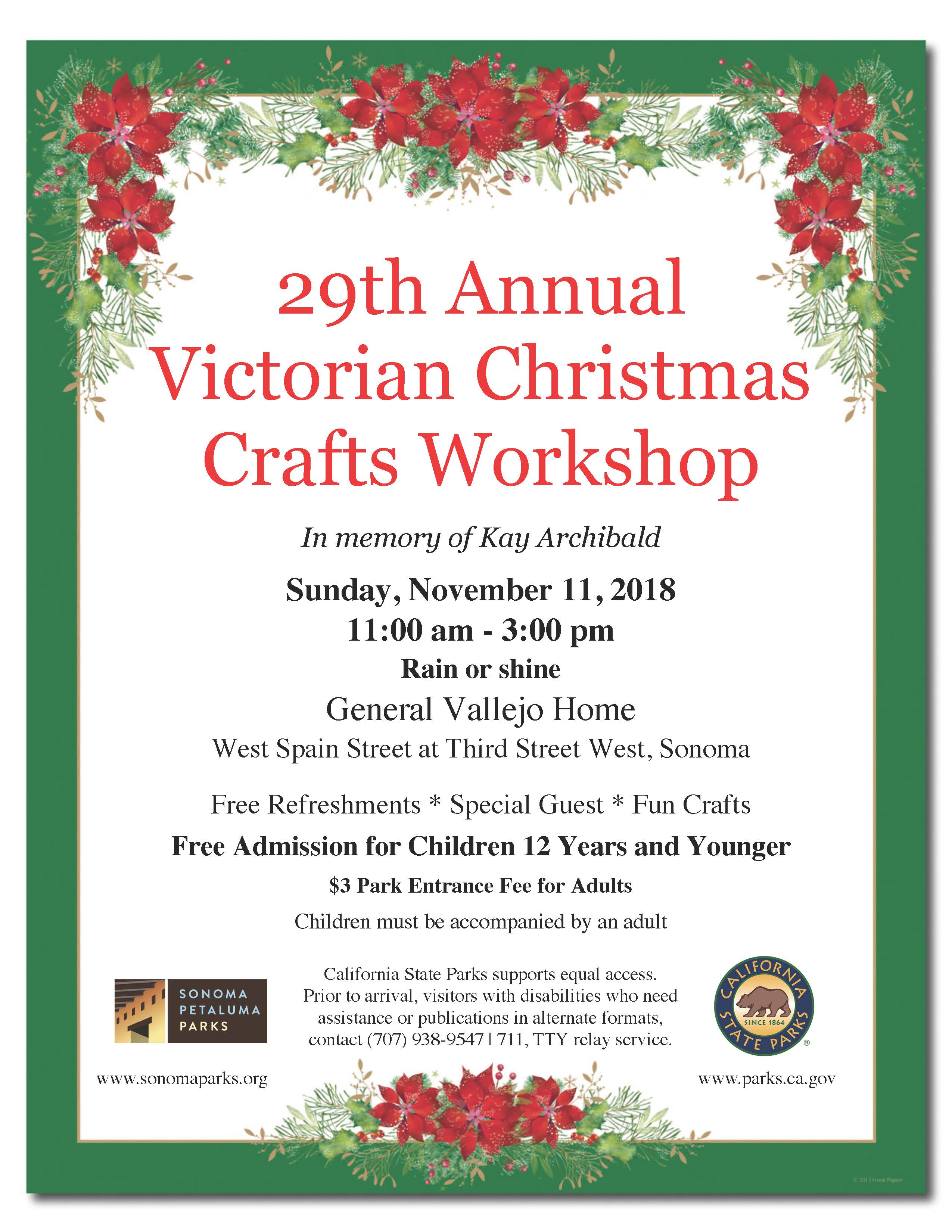 Victorian Christmas Crafts Workshop flyer ENGLISH Victorian Christmas Crafts Workshop flyer ENGLISH
