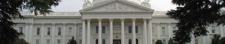 View of western entrance to Capitol building at the California State Capitol Museum Thumbnail: View of western entrance to Capitol building at the California State Capitol Museum