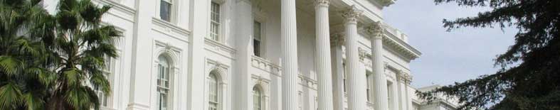 View of western entrance to Capitol building at the California State Capitol Museum Thumbnail: View of western entrance to Capitol building at the California State Capitol Museum