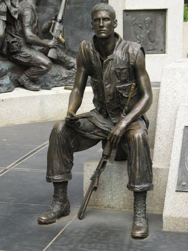 Statue of soldier from Vietnam memorial in Capitol Park. Thumbnail: Statue of soldier from Vietnam memorial in Capitol Park.