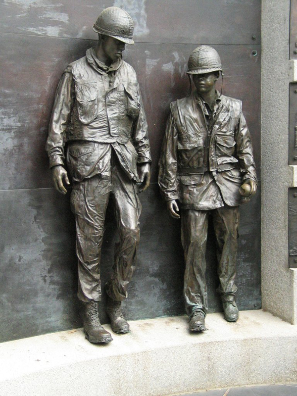 Statue of soldiers from Vietnam memorial in Capitol Park. Thumbnail: Statue of soldiers from Vietnam memorial in Capitol Park.