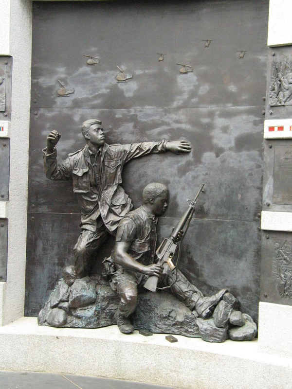 Statue of soldiers from Vietnam memorial in Capitol Park. Thumbnail: Statue of soldiers from Vietnam memorial in Capitol Park.