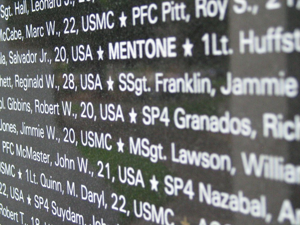 Names of California Soldiers that died in Vietnam. Thumbnail: Names of California Soldiers that died in Vietnam.