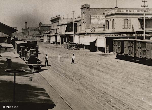 1860s View of Front Street in Old Sacramento. (California State Library)