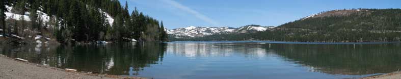 View of Donner Lake and Mountains at Donner Memorial SHP Thumbnail: View of Donner Lake and Mountains at Donner Memorial SHP