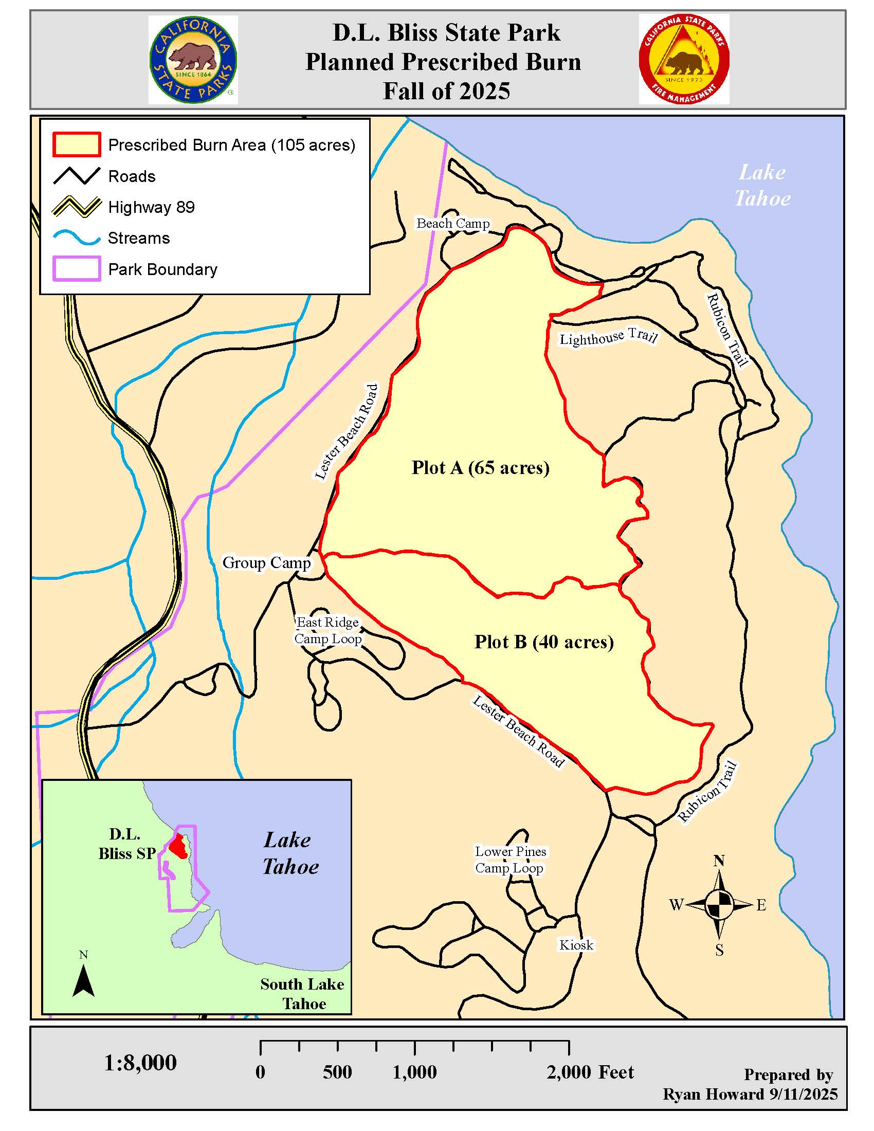 Planned Prescribed Burn Map. Map from California State Parks.