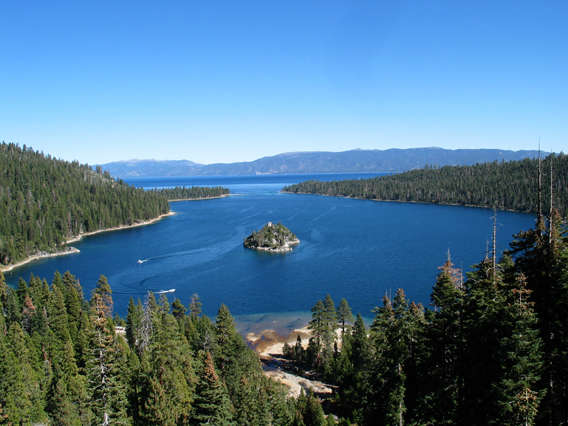 View of entire Emerald Bay. View of entire Emerald Bay.