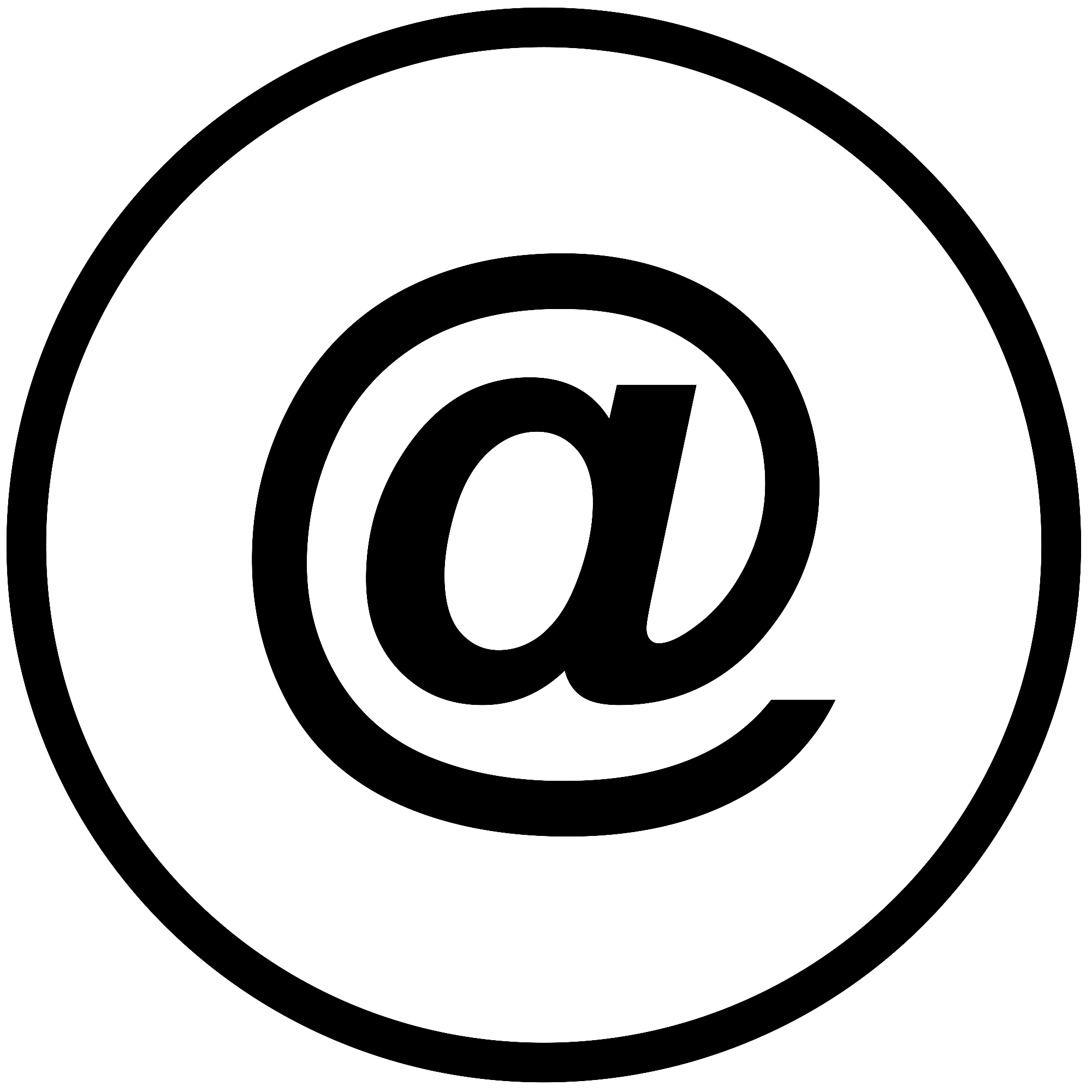 Email @ Icon in a Circle
