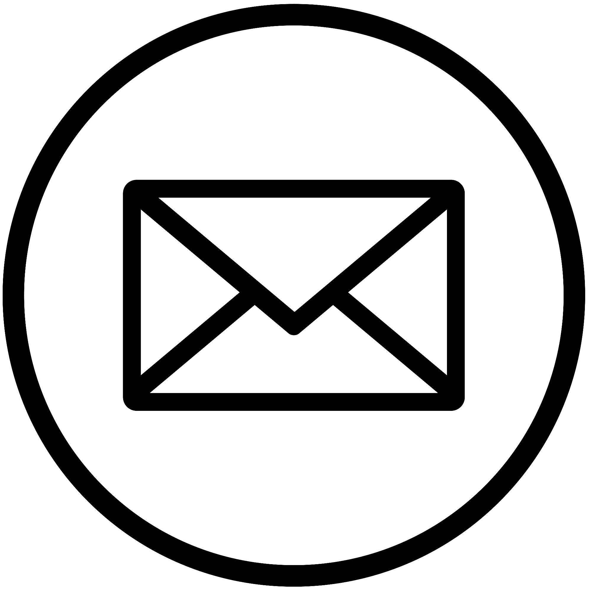 Mail Icon in a Black Circle