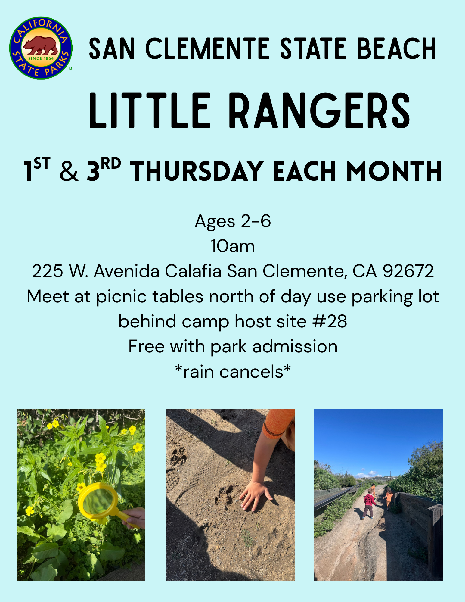 Little Rangers San Clemente State Beach 2026 Flyer