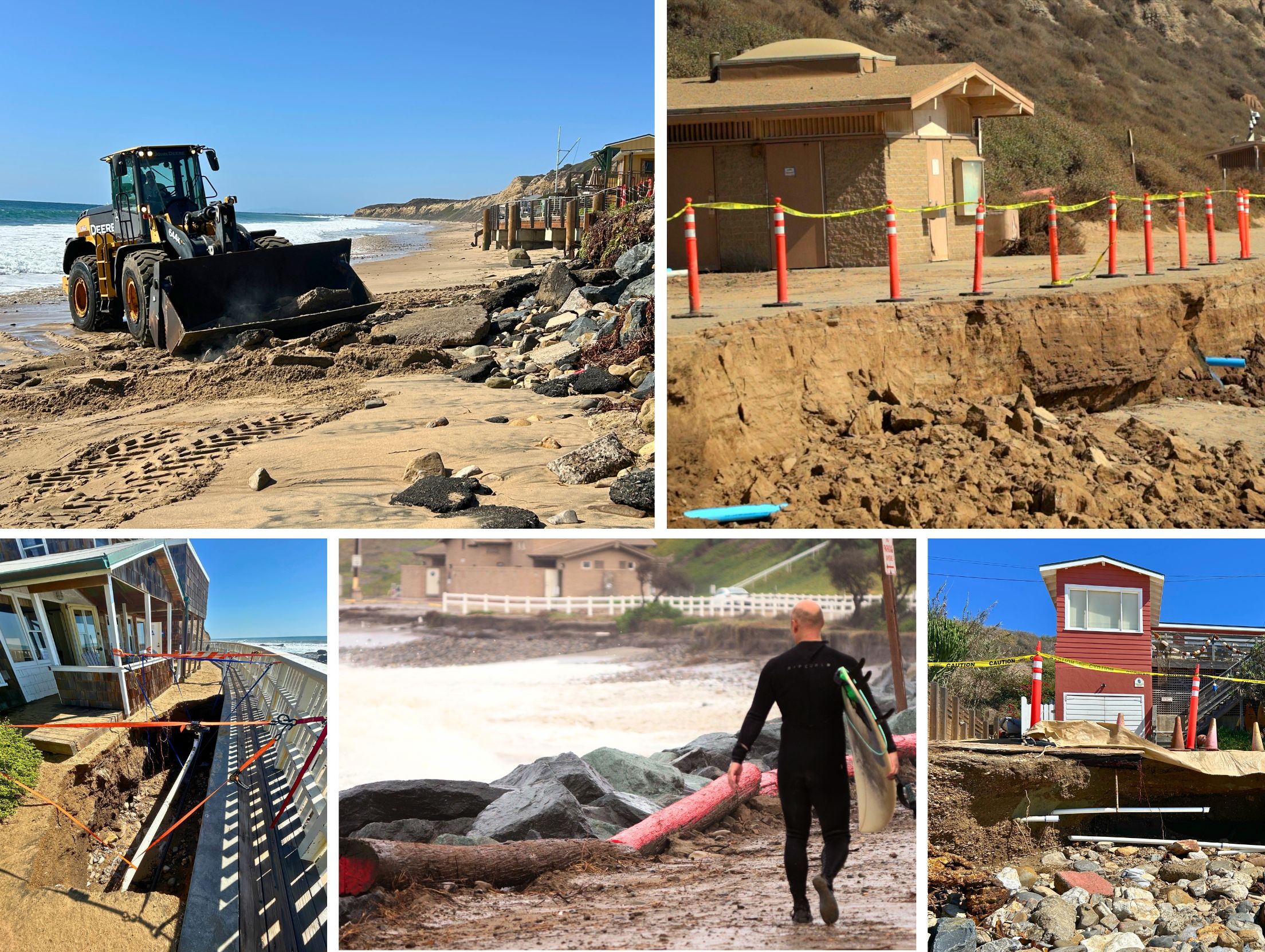 Recent large surf and tides caused damage to several state beaches in Orange County. Photos from California State Parks Recent large surf and tides caused damage to several state beaches in Orange County. Photos from California State Parks