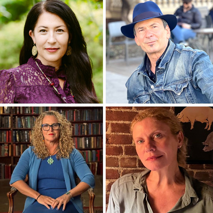 (Clockwise from top left) U.S. Poet Laureate Ada Limón, Pulitzer Prize winner Forrest Gander, Tenth Gate Prize winner Nicole Callihan, Sonoma County Poet Laureate Emerita Iris Jamahl Dunkle. Photos from California State Parks.