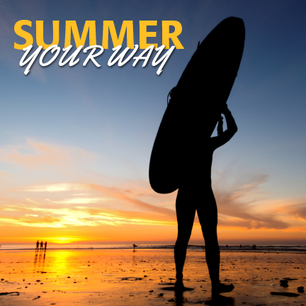 Silhouette of surfer holding a surfboard