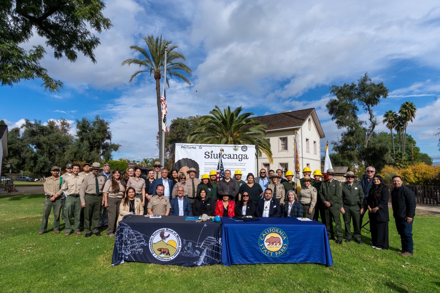 Representatives of the Fernandeño Tataviam Band of Mission Indians and State Parks staff. Photos from California State Parks.