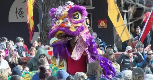 Lion dance performed by Eastern Ways Martial Arts – Sacramento. Photo from California State Parks.