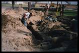 Archeological Project Lead Bruce Steidle excavating trench two.